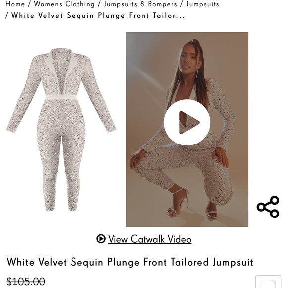 Pretty Little Thing Sequin Jumpsuit - Picture 4 of 5